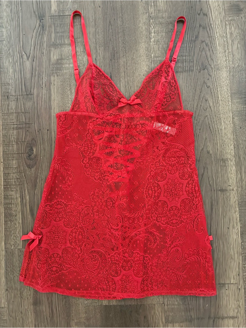 Victoria's Secret Red Lace Chemise Slip